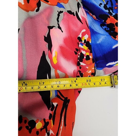 St. John Floral Tunic Dress With Rhinestone Accents Size P Silk Blend - Picture 14 of 15